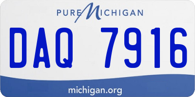 MI license plate DAQ7916