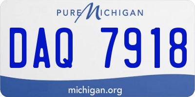 MI license plate DAQ7918