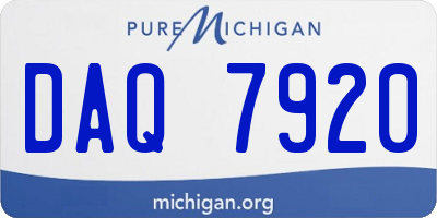 MI license plate DAQ7920