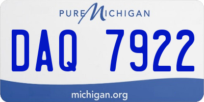 MI license plate DAQ7922