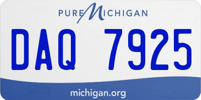 MI license plate DAQ7925