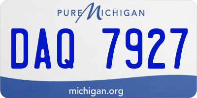 MI license plate DAQ7927