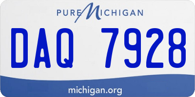 MI license plate DAQ7928