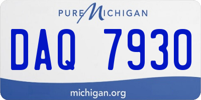 MI license plate DAQ7930