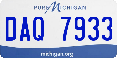 MI license plate DAQ7933