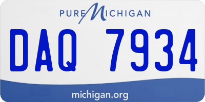 MI license plate DAQ7934