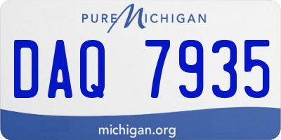 MI license plate DAQ7935