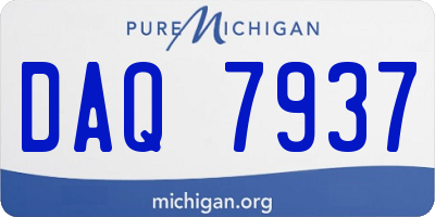 MI license plate DAQ7937