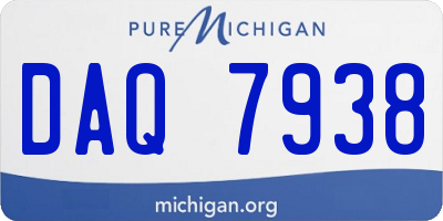 MI license plate DAQ7938