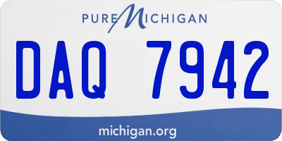 MI license plate DAQ7942