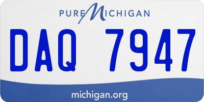 MI license plate DAQ7947
