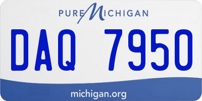 MI license plate DAQ7950