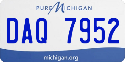 MI license plate DAQ7952