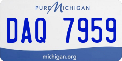 MI license plate DAQ7959