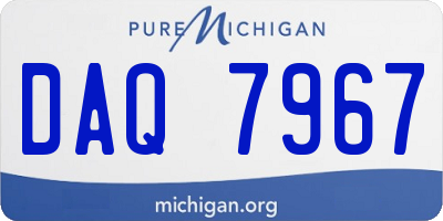 MI license plate DAQ7967