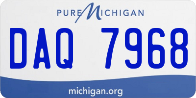 MI license plate DAQ7968
