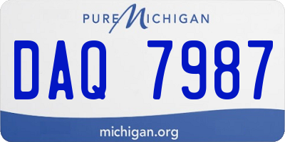 MI license plate DAQ7987