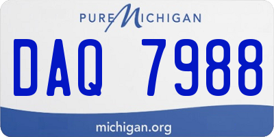 MI license plate DAQ7988