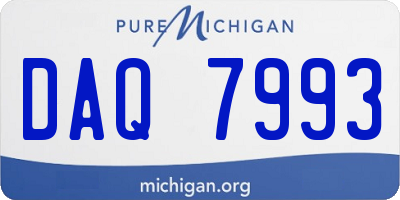 MI license plate DAQ7993