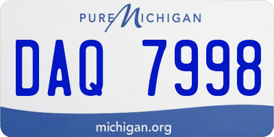 MI license plate DAQ7998