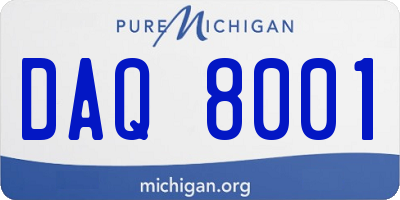 MI license plate DAQ8001