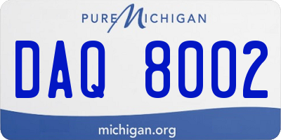 MI license plate DAQ8002