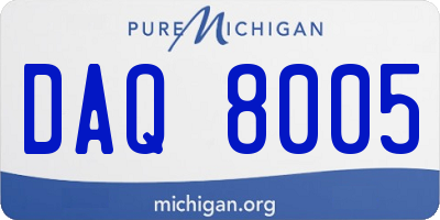 MI license plate DAQ8005