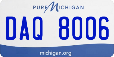 MI license plate DAQ8006