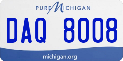 MI license plate DAQ8008