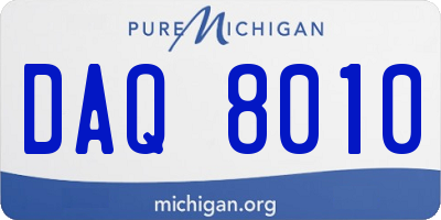 MI license plate DAQ8010