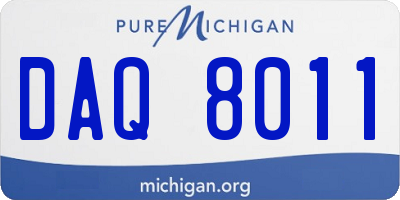 MI license plate DAQ8011