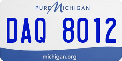 MI license plate DAQ8012