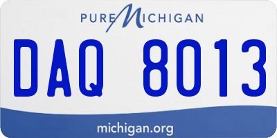 MI license plate DAQ8013