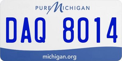 MI license plate DAQ8014
