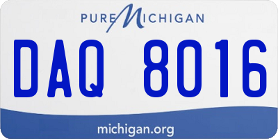 MI license plate DAQ8016