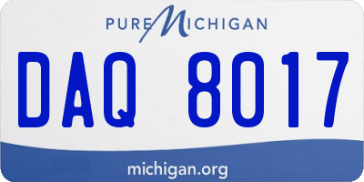 MI license plate DAQ8017
