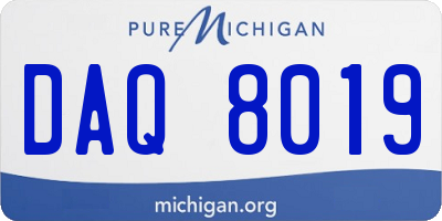 MI license plate DAQ8019