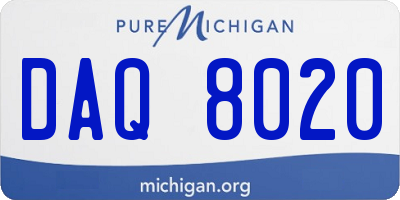 MI license plate DAQ8020