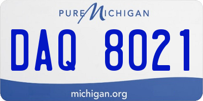 MI license plate DAQ8021