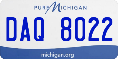 MI license plate DAQ8022