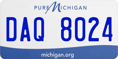 MI license plate DAQ8024