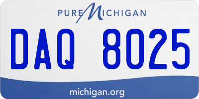 MI license plate DAQ8025