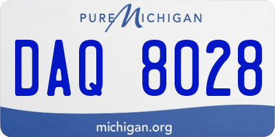 MI license plate DAQ8028