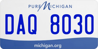 MI license plate DAQ8030