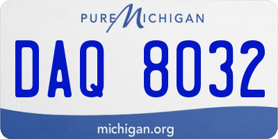 MI license plate DAQ8032