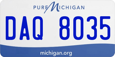 MI license plate DAQ8035