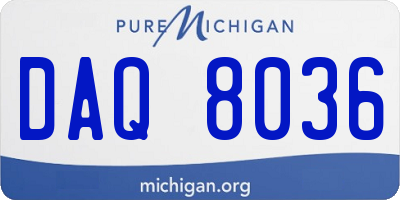 MI license plate DAQ8036