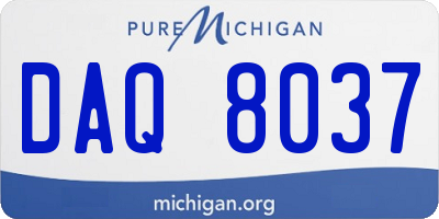 MI license plate DAQ8037