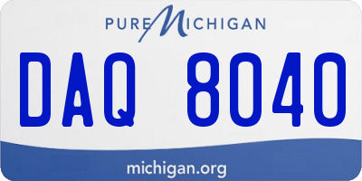 MI license plate DAQ8040