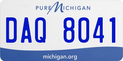 MI license plate DAQ8041